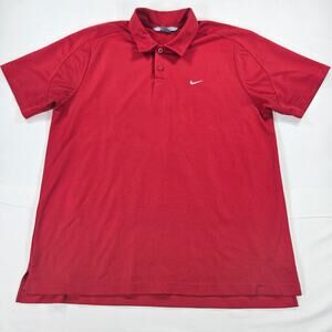 Vintage Nike Silver Tab Red Short Sleeve Polo Shirt Men's Size XL